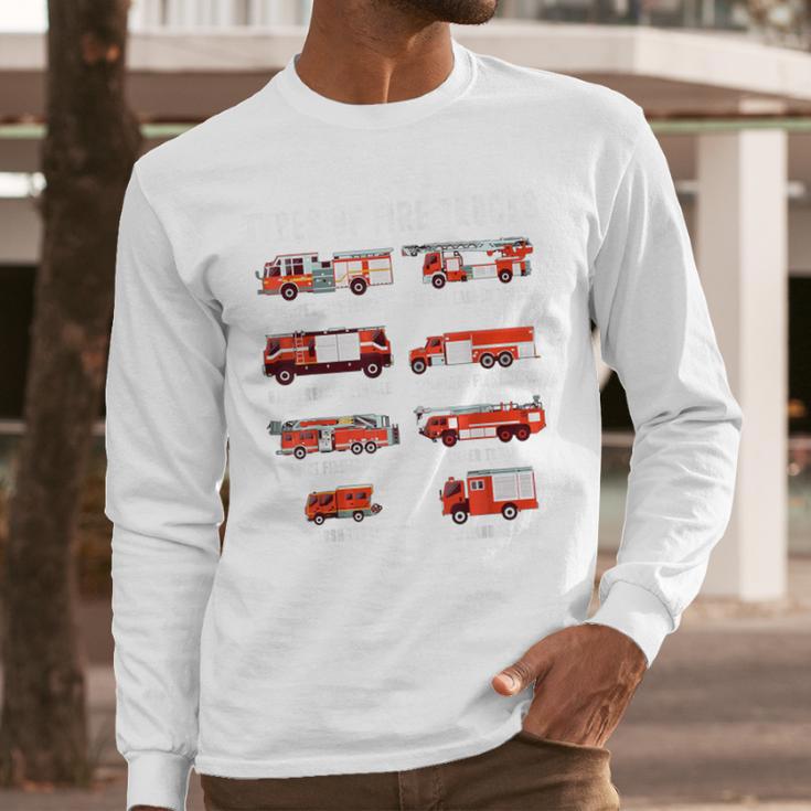 Toddler Boy Types Of FireTruck Firefighter Baby Dad Fireman Men Long Sleeve T-Shirt Toddler Boy Types Of FireTruck Firefighter Baby Dad Fireman Men Long Sleeve T-Shirt