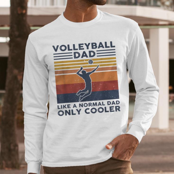 Volleyball Dad Like A Normal Dad Only Cooler Vintage Men Long Sleeve T-Shirt