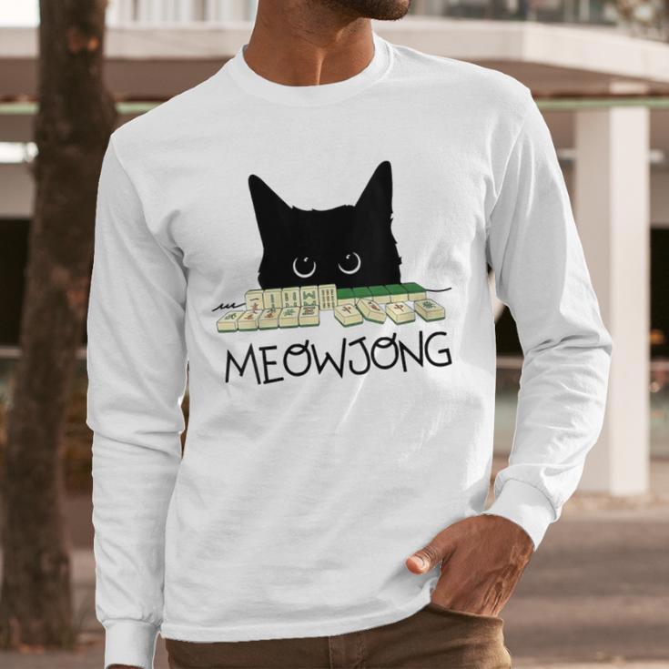 Women's Meowjong Cat Mahjong Chinese Game Cat Mom Dad Men Long Sleeve T-Shirt Women's Meowjong Cat Mahjong Chinese Game Cat Mom Dad Men Long Sleeve T-Shirt