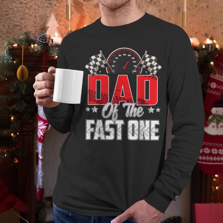 1 Year Old Racing Car Fast One Birthday 1st Family Dad Men Long Sleeve T-Shirt