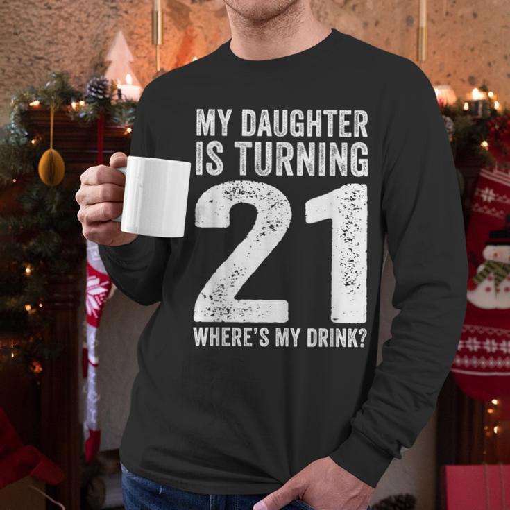 21st Birthday Dad Mom 21 Year Old Daughter Family Squad Men Long Sleeve T-Shirt