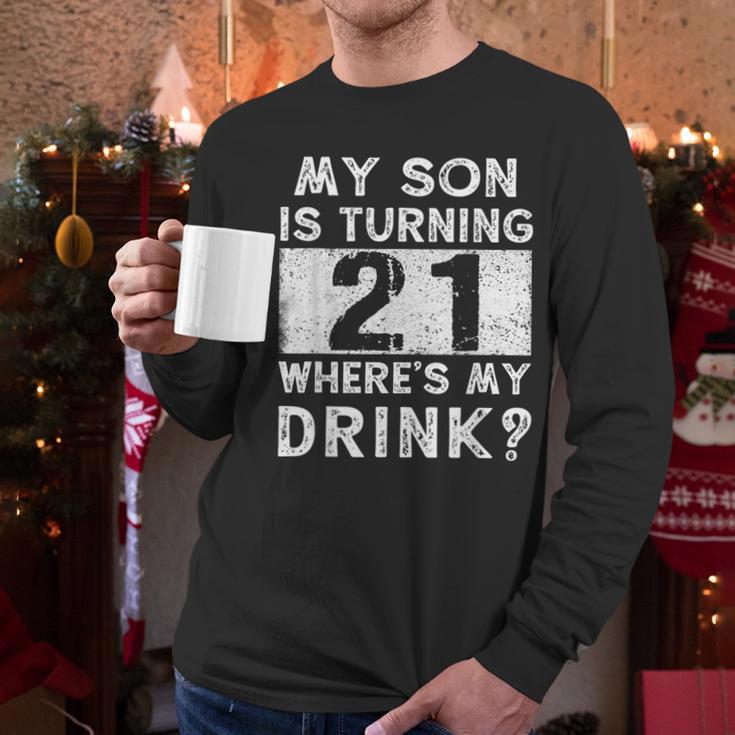21st Birthday Dad Mom 21 Year Old Son Matching Family Men Long Sleeve T-Shirt