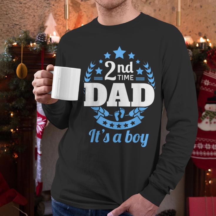 2nd Time Dad It's A Boy Dad Again Second Baby Announce Men Long Sleeve T-Shirt