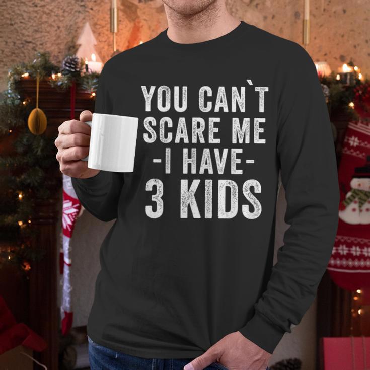 3 Kids Mom Of Three Dad Of 3 Children Parents Men Long Sleeve T-Shirt