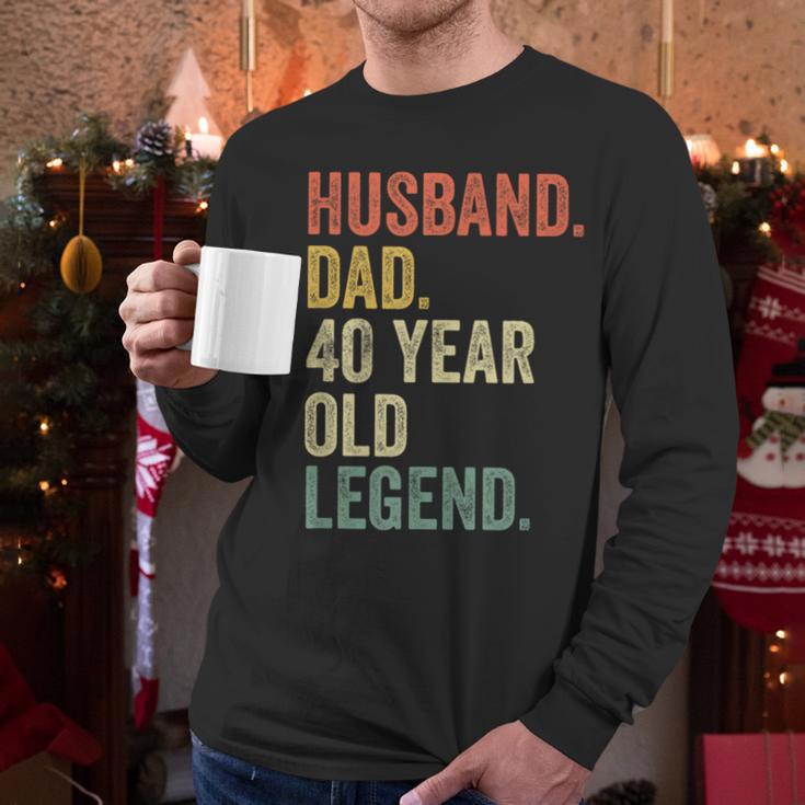 40th Birthday For Men Vintage Dad 1980 Men Long Sleeve T-Shirt