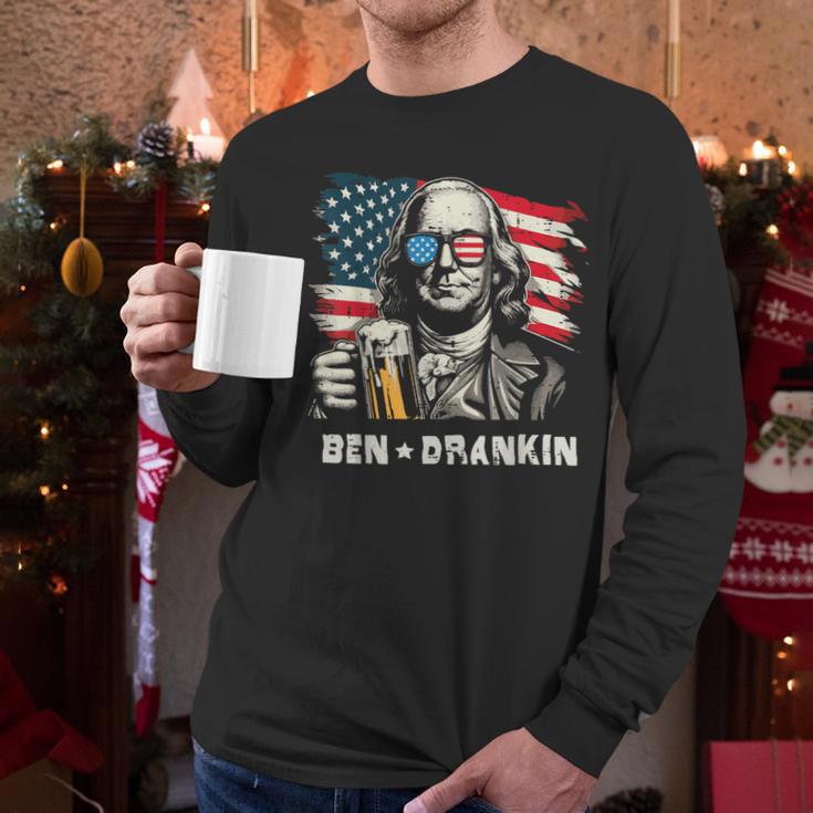 4th Of July Franklin Ben Drankin American Dad Men Women Men Long Sleeve T-Shirt