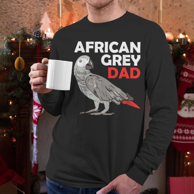 African Grey Parrot Dad Congo Bird Father Men Long Sleeve T-Shirt