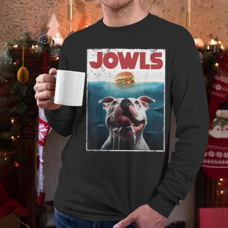 American Bulldog Jowls Burger Bully Dog Mom Dog Dad Men Long Sleeve T-Shirt