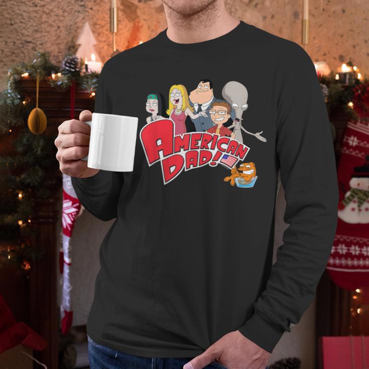 American Dad Show Logo With Family Cartoon Men Long Sleeve T-Shirt
