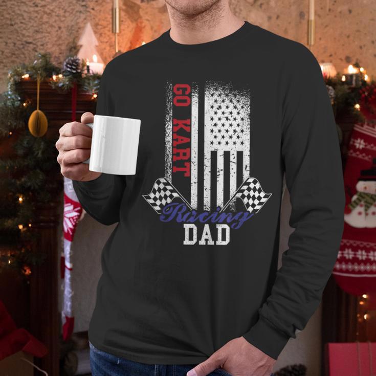 American Flag Go Kart Racing Race Dad Flag Men Long Sleeve T-Shirt