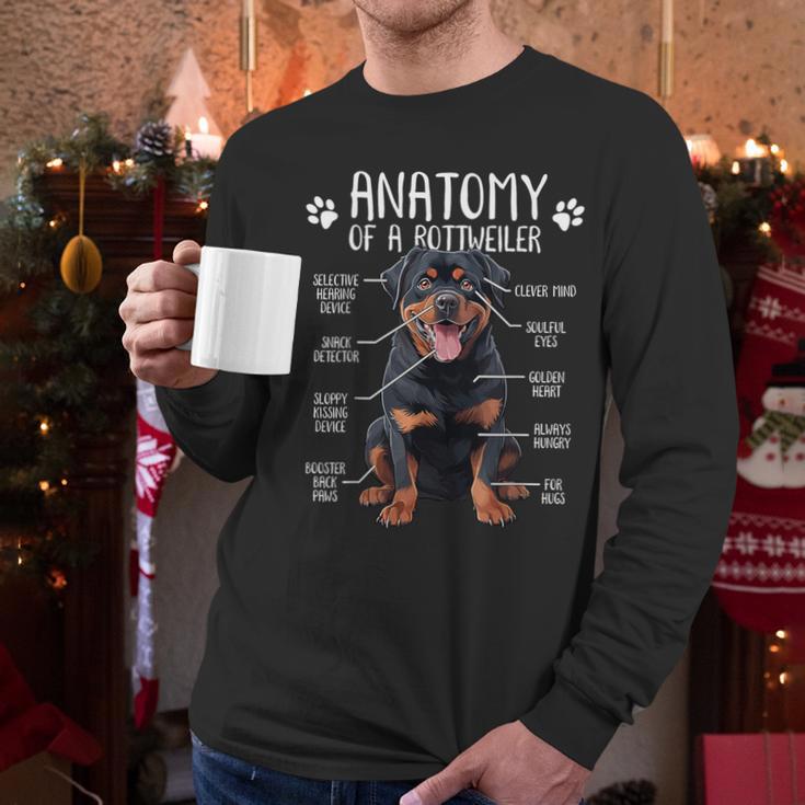 Anatomy Rottweiler Dog Owner Rottie Dad Mom Pet Lover Men Long Sleeve T-Shirt