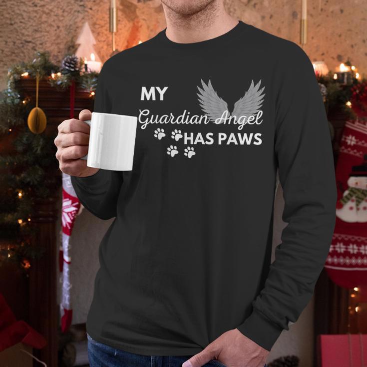 My Angel Has Paws Shirt Pet Memorial Cat Dog Dad Mom Men Women Girls Kids Men Long Sleeve T-Shirt