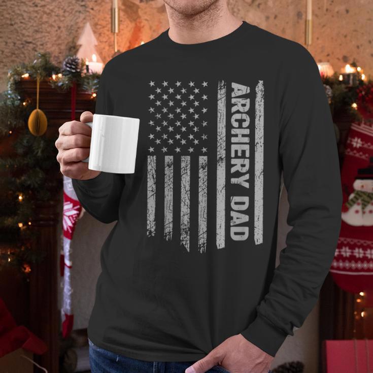 Archery Dad America US Flag Patriot Vintage Archer Men Long Sleeve T-Shirt