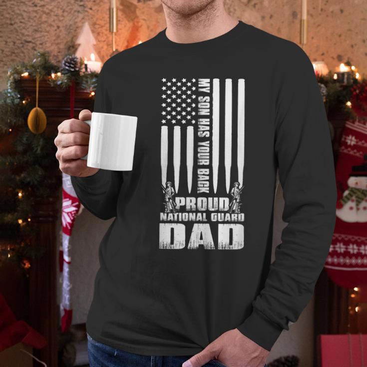 Army Dad Shirt My Son Has Your Back Proud National Guard Dad Men Long Sleeve T-Shirt