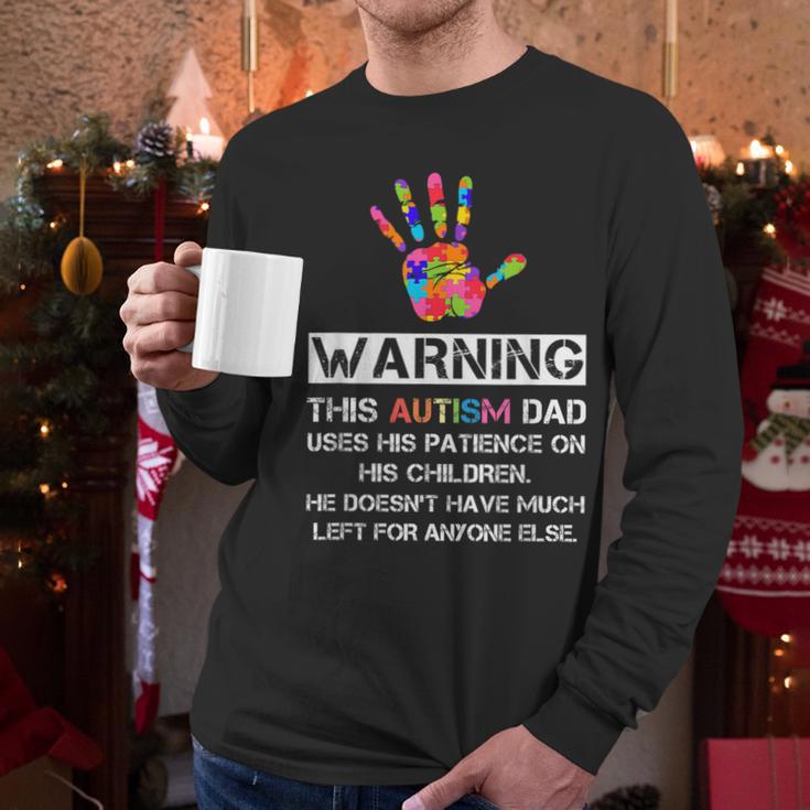 Autism Awareness Warning This Autism Dad T-Shirt Men Long Sleeve T-Shirt