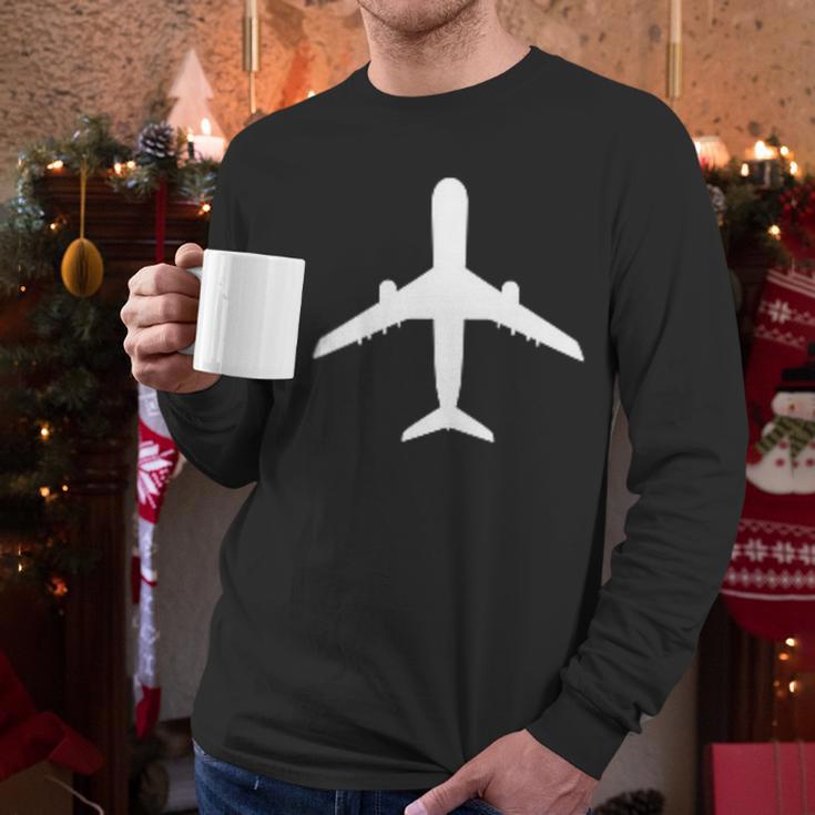 Aviation Geek Airplane Pilot Dad Husband Father's Day Xmas Men Long Sleeve T-Shirt
