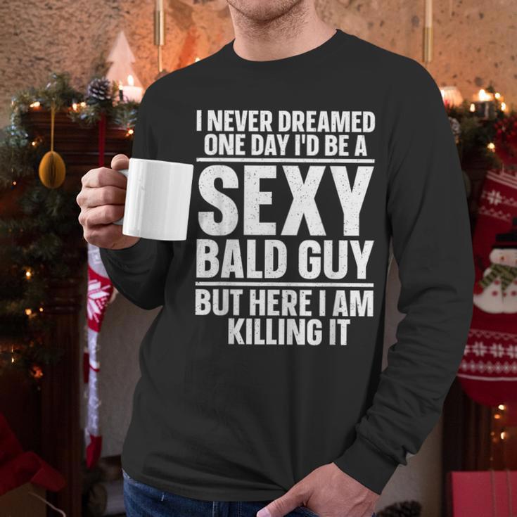 Bald Guy Art For Men Dad Sexy Bald People Bald Man Men Long Sleeve T-Shirt Bald Guy Art For Men Dad Sexy Bald People Bald Man Men Long Sleeve T-Shirt