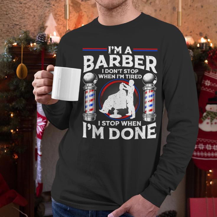 Barber s For Men Dad Hairstyling Humor Quote Small Men Long Sleeve T-Shirt Barber s For Men Dad Hairstyling Humor Quote Small Men Long Sleeve T-Shirt