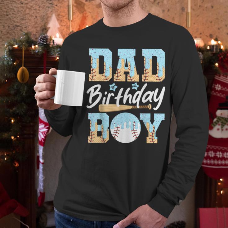 Baseball Ice Cream Drip Dad Of The Birthday Boy Baseball Men Long Sleeve T-Shirt