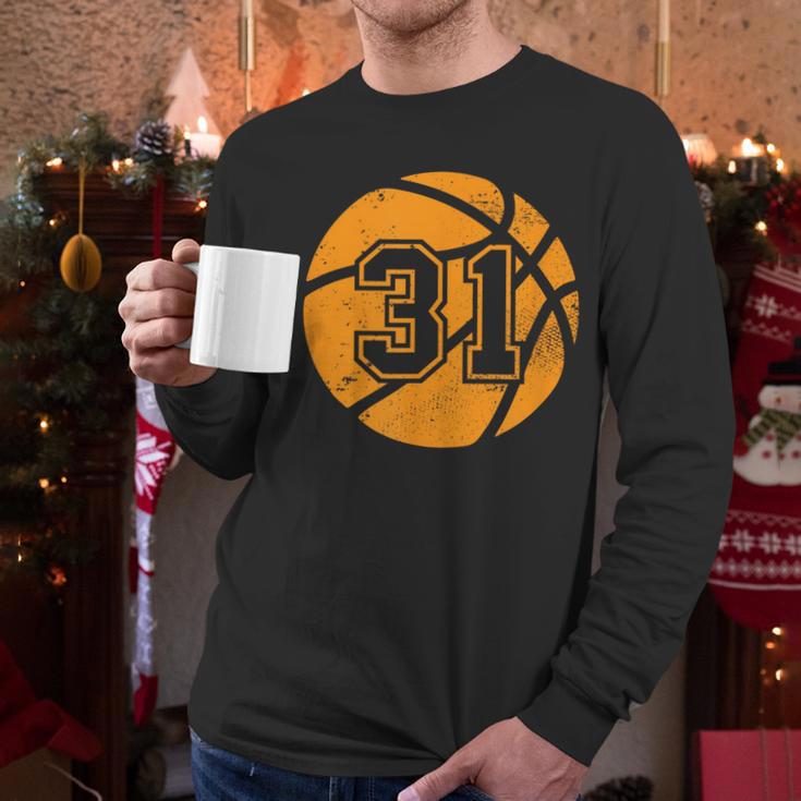 Basketball Player 31 Basketball Mom Dad Jersey Number 31 Men Long Sleeve T-Shirt
