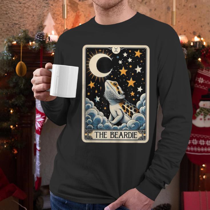 Bearded Dragon Tarot Card Beardie Mom Beardie Dad Men Women Men Long Sleeve T-Shirt