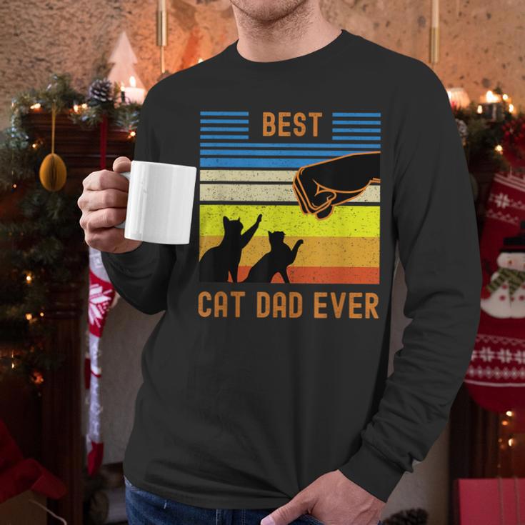 Best Cat Dad Ever Fist Bump For Fur Daddies Men Women Girls Kids Men Long Sleeve T-Shirt