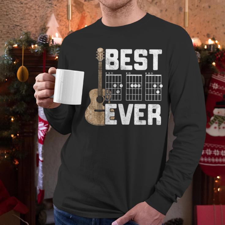 Best Dad Ever Guitarist Father D-A-D Chord Guitar Men Long Sleeve T-Shirt