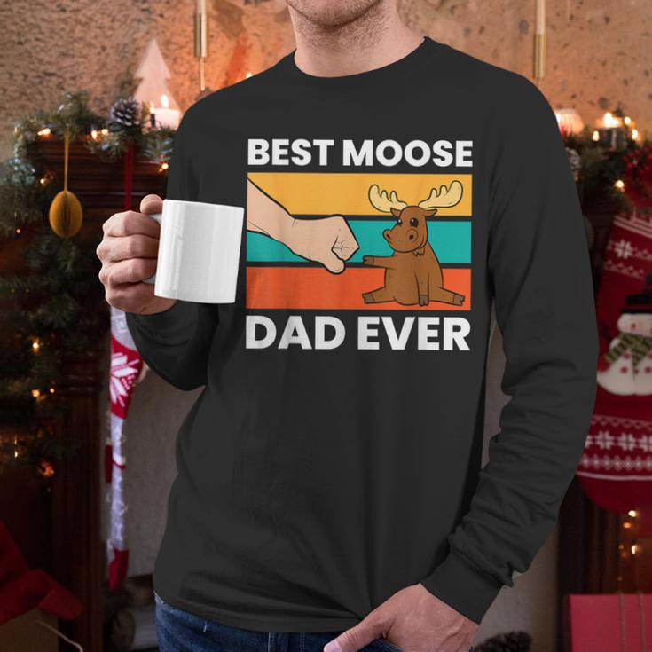 Best Moose Dad Ever Moose Men Long Sleeve T-Shirt