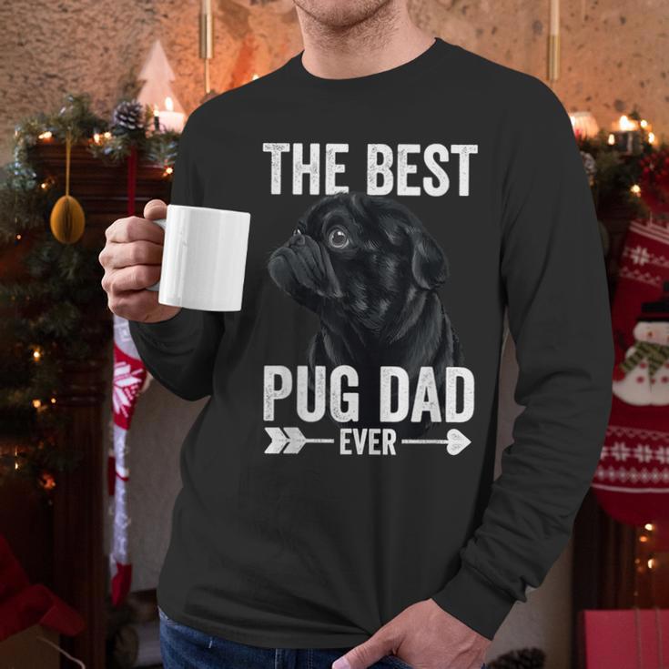 Best Pug Dad Ever Fathers Day Cute Daddy Dad Pug Men Long Sleeve T-Shirt
