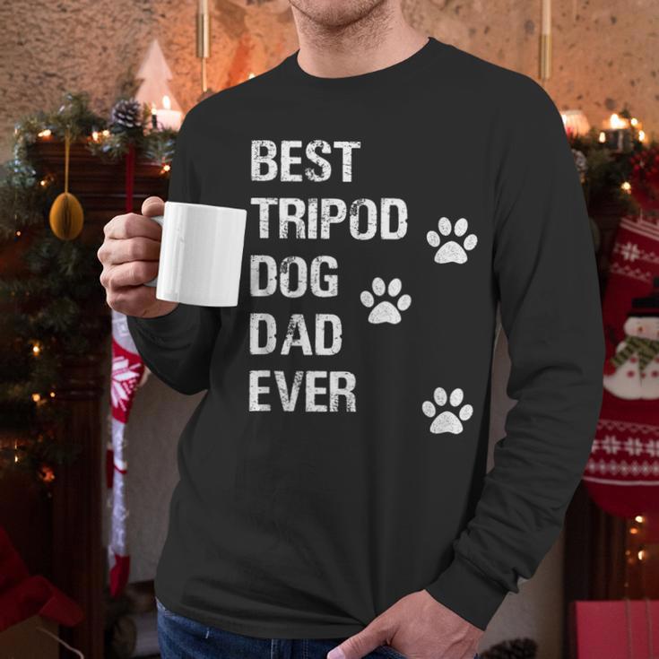Best Tripod 3 Legged Dog Dad Novelty Dog Dad TShirt Men Long Sleeve T-Shirt