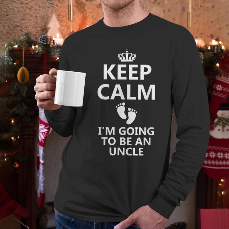 Best Uncle Art For Men Dad Pregnancy Reveal New Uncle To Be Men Long Sleeve T-Shirt