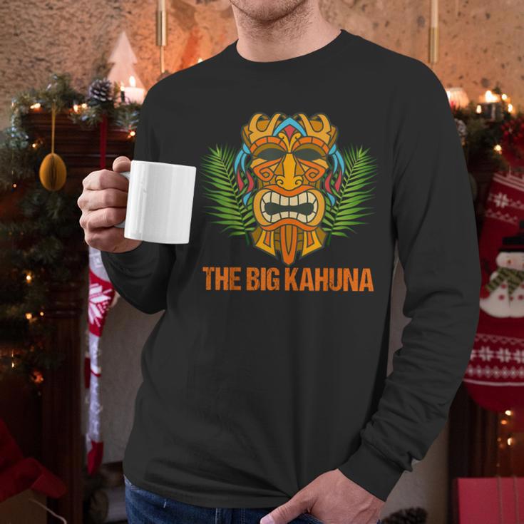 The Big Kahuna Hawaiian Tiki Dad Boss T-Shirt Men Long Sleeve T-Shirt
