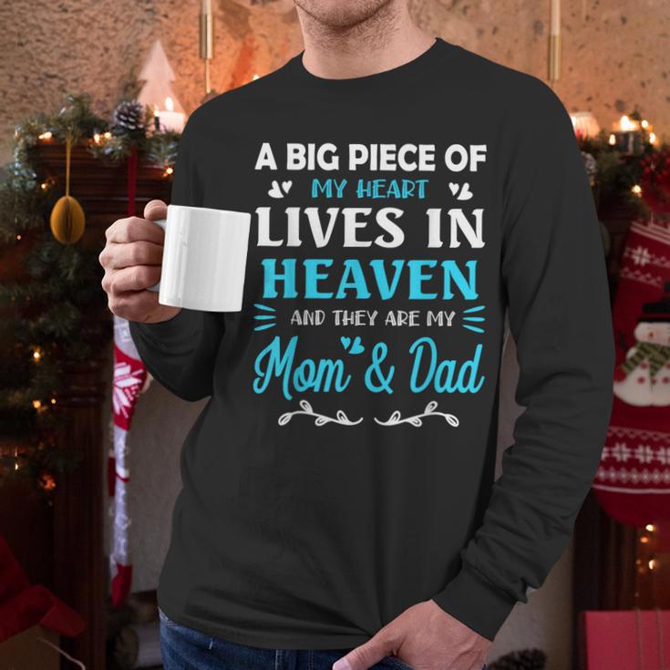 A Big Piece Of My Heart Lives In Heaven My Mom And Dad Men Long Sleeve T-Shirt A Big Piece Of My Heart Lives In Heaven My Mom And Dad Men Long Sleeve T-Shirt