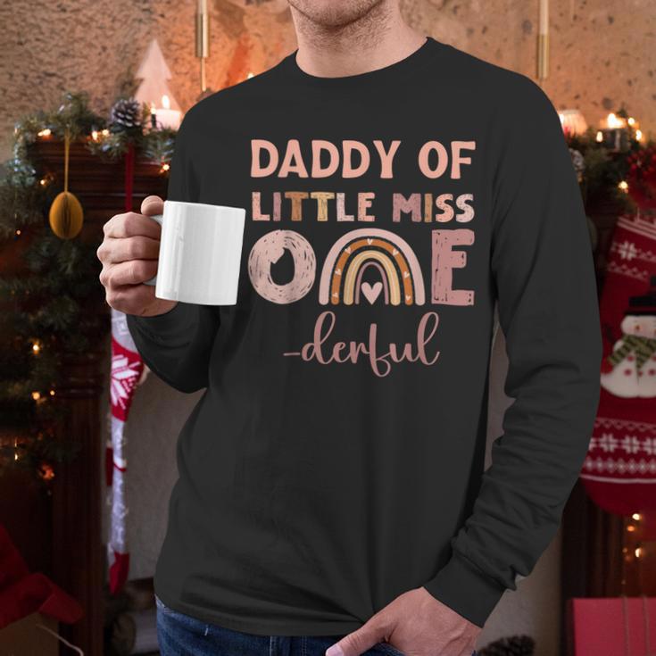 Boho Daddy Of Miss Onederful 1st Birthday Girl Cute Small Men Long Sleeve T-Shirt
