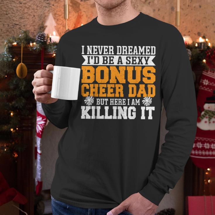 Bonus Cheer Dad Cheer Step Dad Men Long Sleeve T-Shirt