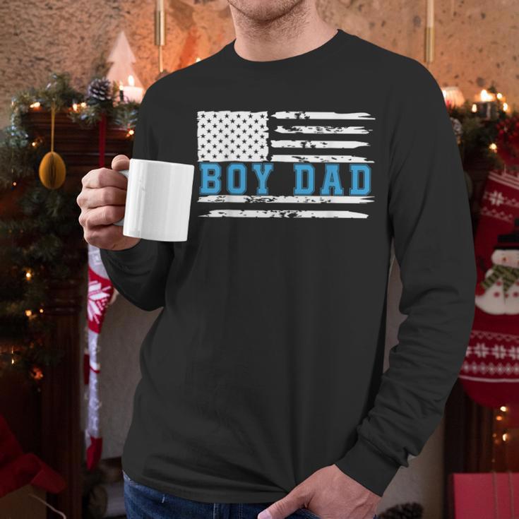 Boy Dad Proud Dad Of Boy Father Of Boy Shirt For Dad US Flag Men Long Sleeve T-Shirt