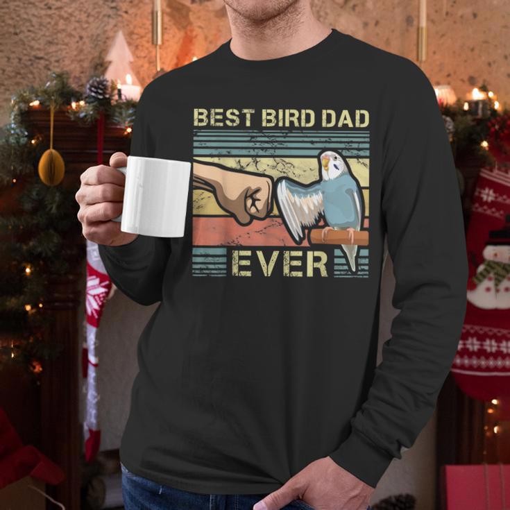 Budgie Dad Bird Lover Father Animal Enthusiast Bird Guy Men Long Sleeve T-Shirt