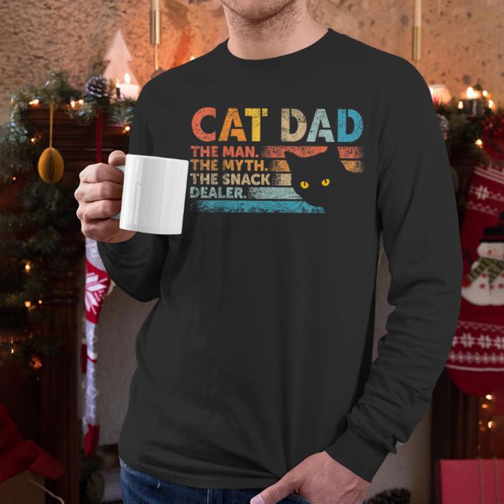 Cat Dad The Man The Myth Snack Dealer Fathers Day Men Long Sleeve T-Shirt Cat Dad The Man The Myth Snack Dealer Fathers Day Men Long Sleeve T-Shirt