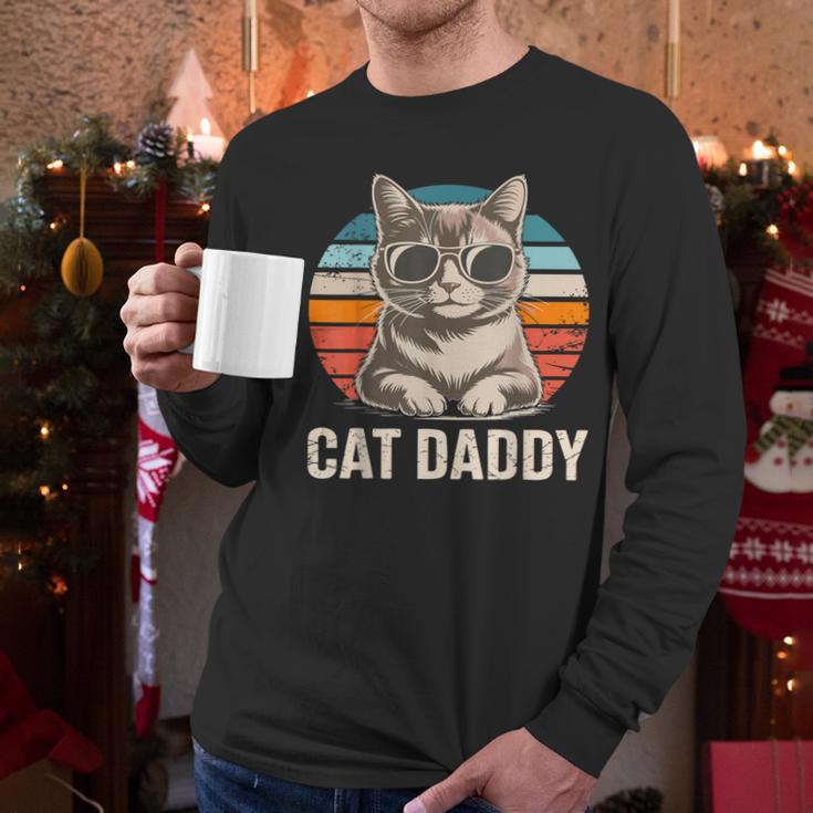 Cat Daddy Shirt Men Cat Lover Dad Fathers Day Men Long Sleeve T-Shirt