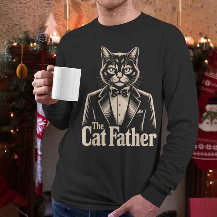 Cat Lover The CatFather Cat Dad Men Long Sleeve T-Shirt