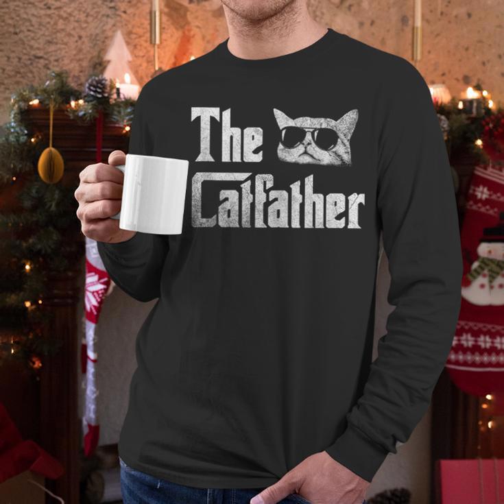 The Catfather Cool Cat Daddy Glasses Men Long Sleeve T-Shirt