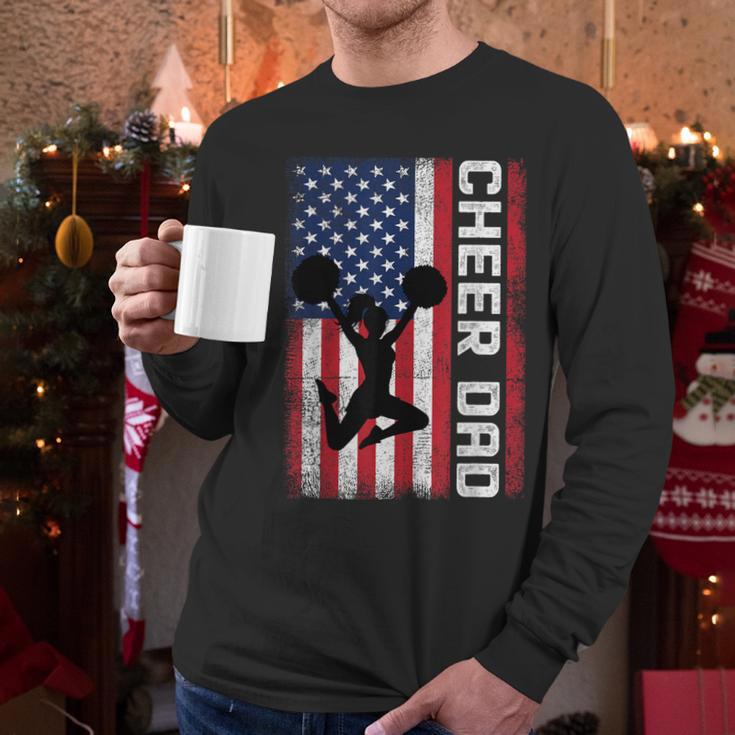 Cheer Dad American Flag Cheerleader Support Men Long Sleeve T-Shirt Cheer Dad American Flag Cheerleader Support Men Long Sleeve T-Shirt