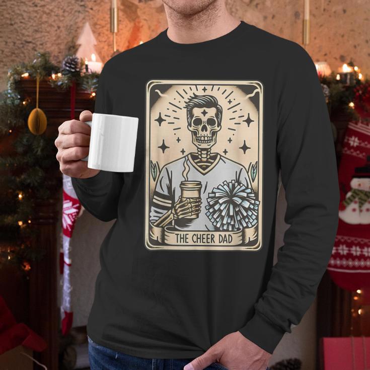 Cheer Dad Tarot Card Skeleton Cheerleading Fathers Day Men Long Sleeve T-Shirt