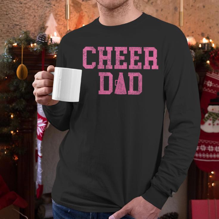 Cheer Dad Vintage Retro Cheerleading Pink Men Long Sleeve T-Shirt