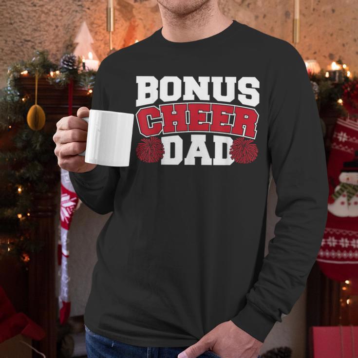 Cheer Stepdad Bonus Cheer Dad Red Men Long Sleeve T-Shirt Cheer Stepdad Bonus Cheer Dad Red Men Long Sleeve T-Shirt