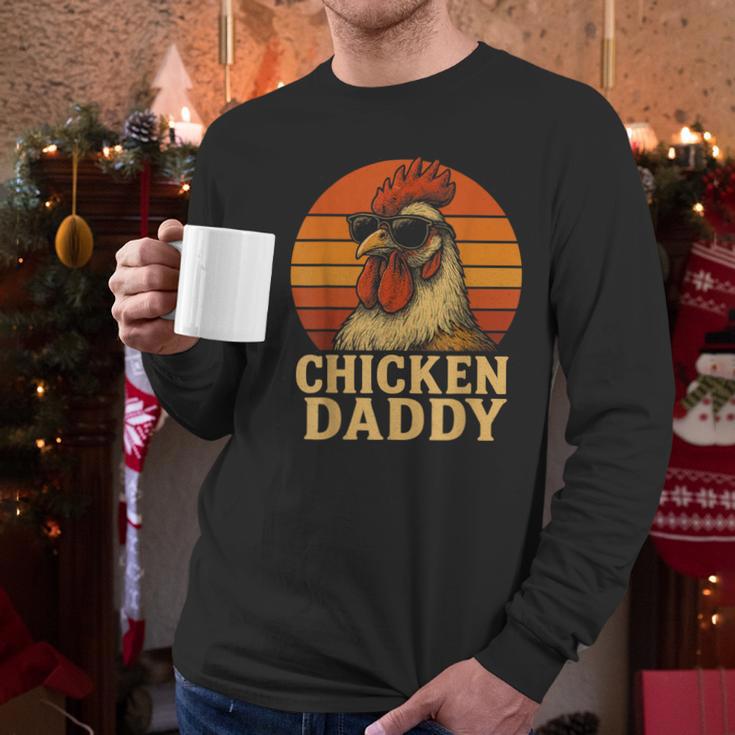 Chicken Daddy Vintage Chicken Dad Farmer Poultry Farmer Men Long Sleeve T-Shirt