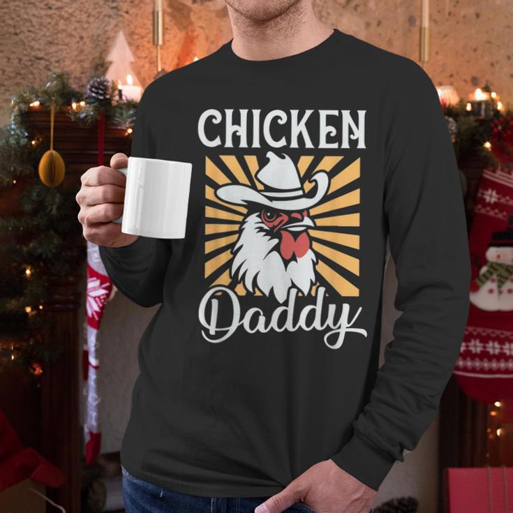 Chicken Daddy Vintage Poultry Farmer Fathers Day Men Long Sleeve T-Shirt