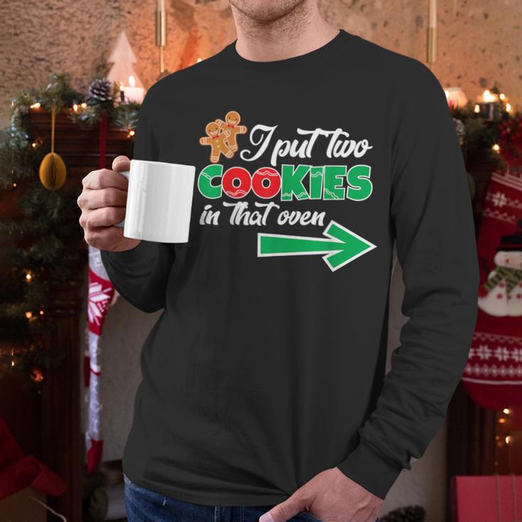 Christmas Twins Expecting Dad T-Shirt Pregnant Wife Tee Men Long Sleeve T-Shirt