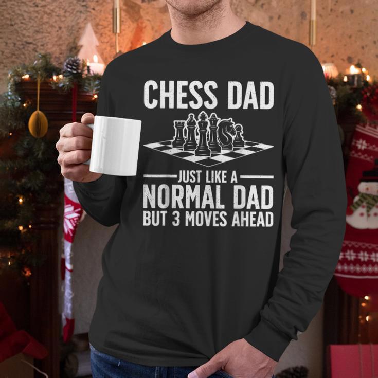Cool Chess Player Art For Men Dad Knight Chess Lovers Pieces Small Men Long Sleeve T-Shirt