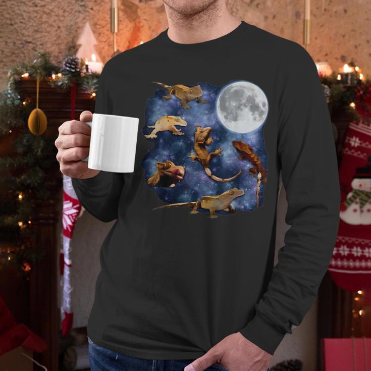Crested Gecko Moon Retro Reptile Mom Dad Breeder Lover Men Long Sleeve T-Shirt Crested Gecko Moon Retro Reptile Mom Dad Breeder Lover Men Long Sleeve T-Shirt